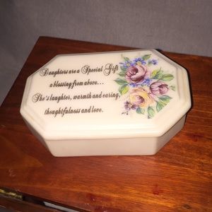 Vintage rare marble musical trinket box